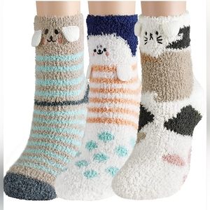 Fuzzy Socks for Women - Cute Fuzzy Socks Fluffy Socks Soft Cat Socks Animal Sock